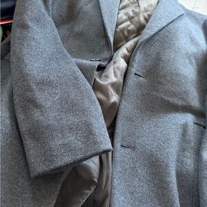 Kulte France Quilted Lined Grey Wool Coat